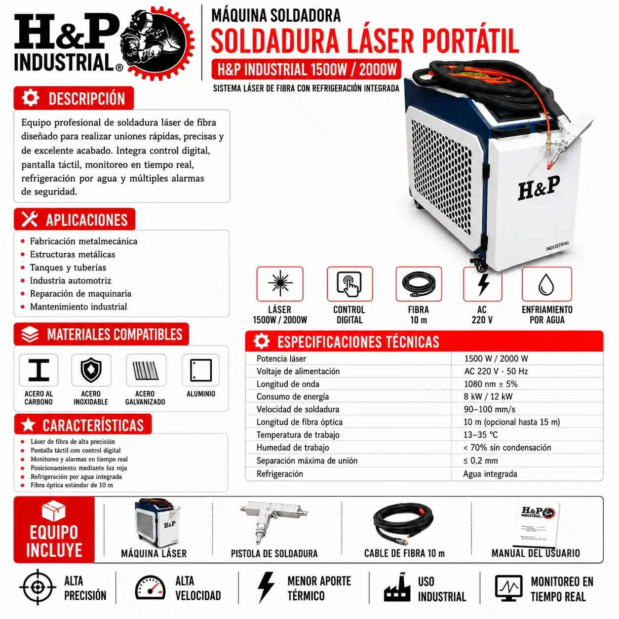 soldadora laser 1500 watts 3 en 1