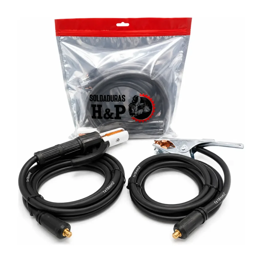 Pinza tierra y porta electrodo de 3 metros para soldadura