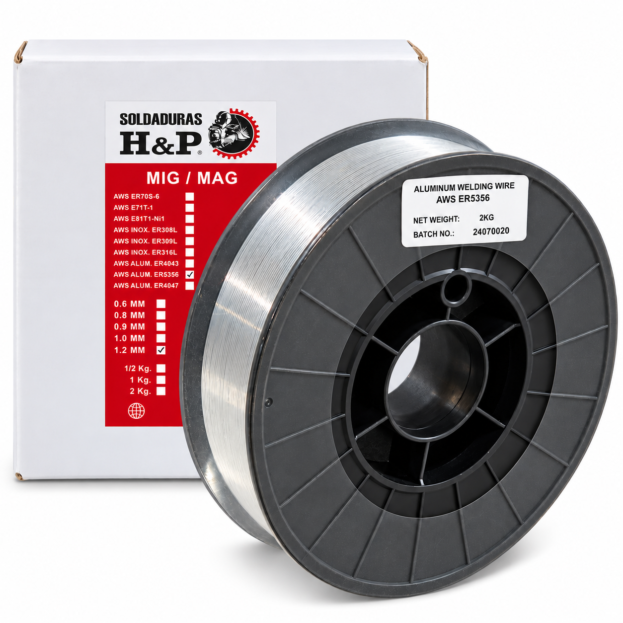 Alambre Mig aluminio H&P ER5356 2kg 1.0mm - Imagen 2